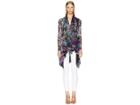 Fuzzi Long Floral Patch Cardigan (nero) Women's Sweater