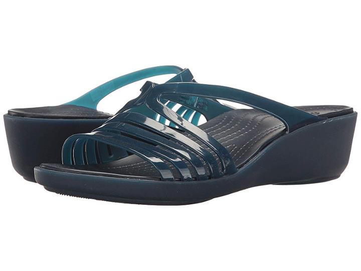Crocs Isabella Mini Wedge (navy/navy) Women's Wedge Shoes
