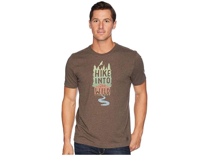 Life Is Good Hike Into The Wild Crusher T-shirt (heather Rich Brown) Men's T Shirt