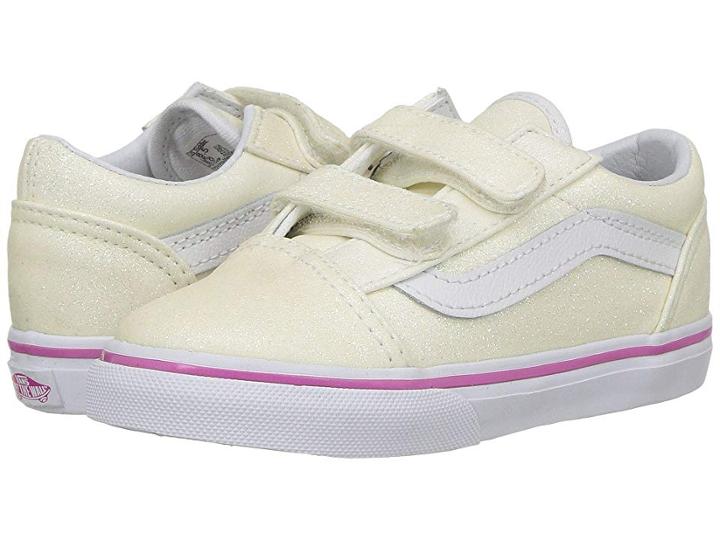 Vans Kids Old Skool V (toddler) ((glitter) Rainbow White) Girls Shoes