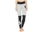 Adidas Sport Id Back-to-school Tights (medium Grey Heather/black) Women's Casual Pants