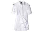 Kenneth Cole New York Wrap Button Down Tunic (white) Women's Blouse