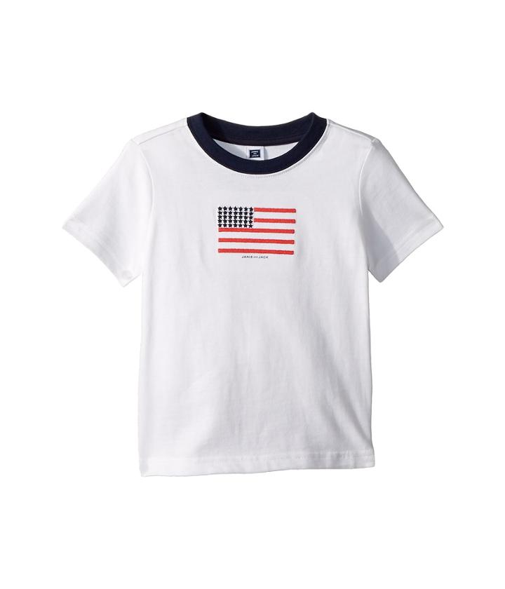 Janie And Jack Short Sleeved Graphic Tee (toddler/little Kids/big Kids) (white 3) Boy's T Shirt