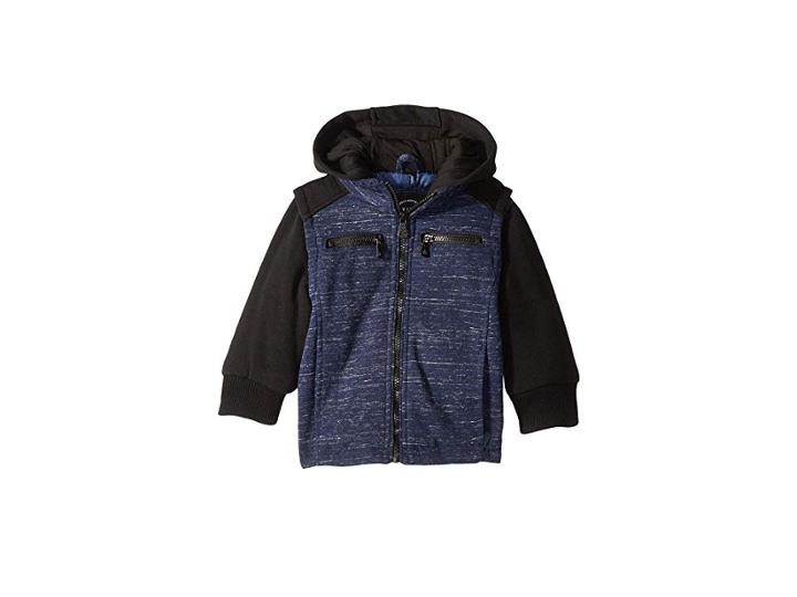 Urban Republic Kids Imagine Knit Melange W/ Fleece Sleeves Hoodie (toddler) (navy) Boy's Coat