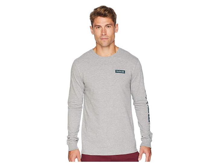 Hurley Core Arm Long Sleeve Tee (dark Grey Heather) Men's T Shirt