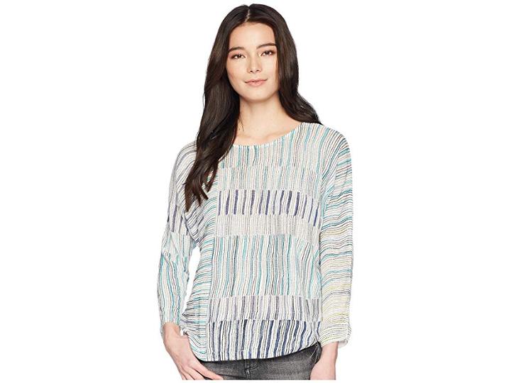 Nic+zoe Petite Sea Wall Stripes Top (multi) Women's Clothing