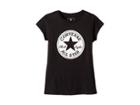 Converse Kids Chuck Taylor Signature Tee (big Kids) (black) Girl's T Shirt