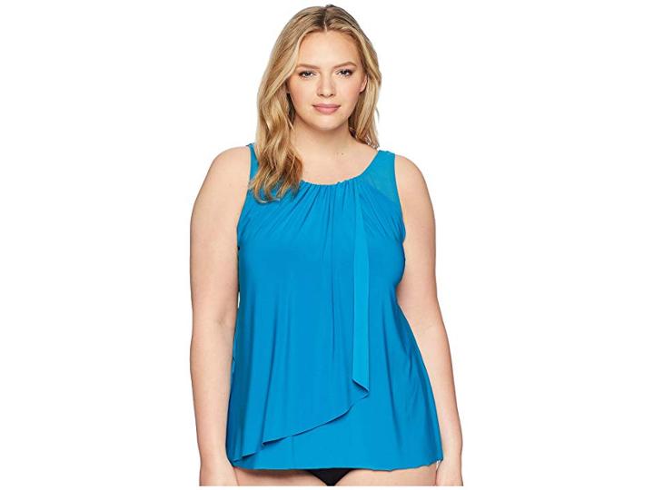 Miraclesuit Plus Size Solid Mariella Top (peacock) Women's Swimwear