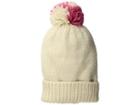 San Diego Hat Company Mckenna Bleu Blogger Collaboration Beanie With Pink Multicolor Pom (ivory) Beanies