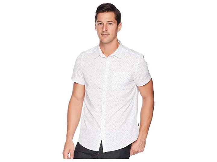 Kenneth Cole New York Short Sleeve Mini Floral Print Shirt (white) Men's Clothing