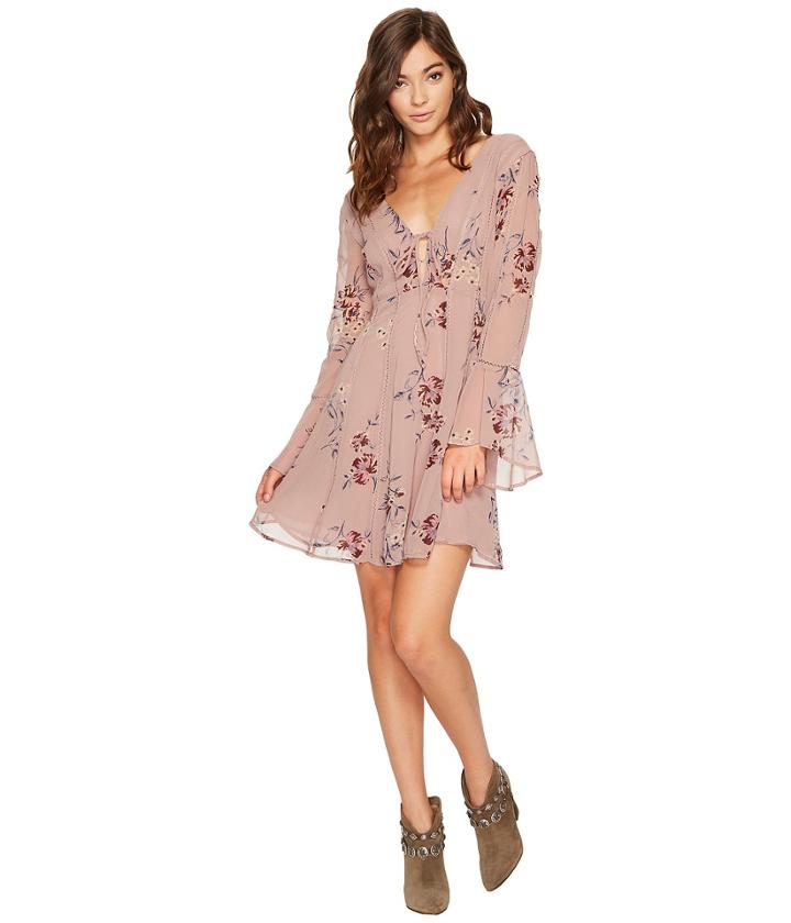 Astr The Label Crystal Dress (mauve Multi Floral) Women's Dress