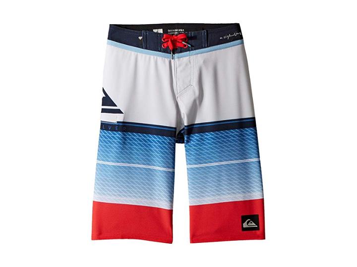 Quiksilver Kids Highline Slab Boardshorts (big Kids) (white) Boy's Swimwear