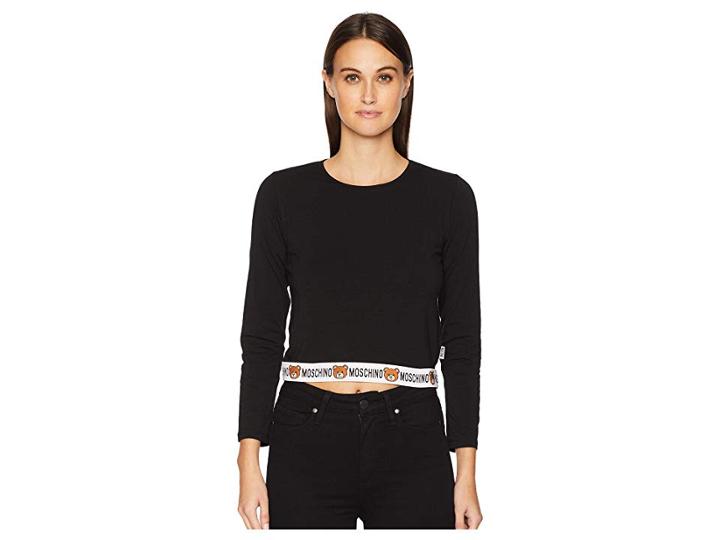 Moschino Jersey Stretch Long Sleeve T-shirt (black) Women's T Shirt
