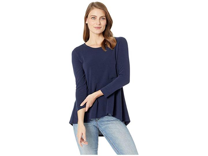Nally & Millie French Terry Back Pleat Tunic (ink) Women's Clothing