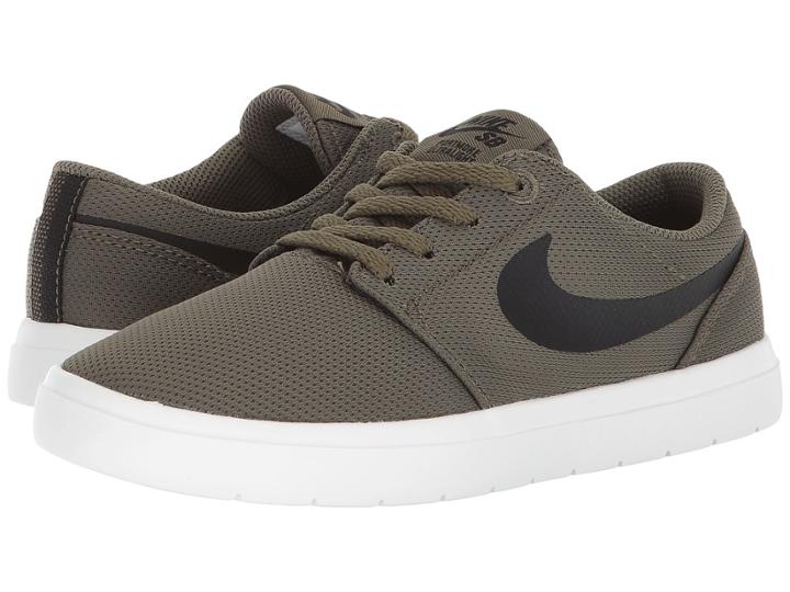 Nike Sb Kids Portmore Ii Ultralight (big Kid) (medium Olive/black) Boy's Shoes