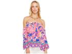 Lilly Pulitzer Sanilla Silk Top (pink Fusion Bombshell Engineered) Women's Clothing