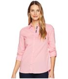 U.s. Polo Assn. Eyelet Woven Shirt (geranium Pink) Women's Clothing