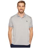 U.s. Polo Assn. Classic Fit Solid Short Sleeve Poly Pique Polo Shirt (heather Grey) Men's Short Sleeve Pullover
