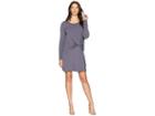 Mod-o-doc Cotton Modal Spandex Jersey Long Sleeve Dress With Twisted Hem Overlay (shady) Women's Dress