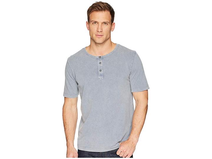 Mod-o-doc Montecito Short Sleeve Henley (grey Sky Stone) Men's Short Sleeve Knit