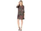 Gabby Skye Knit Placement Print Dress (wine/multi) Women's Dress