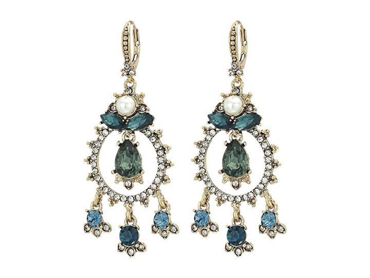 Marchesa Medium Shaky Drop Earrings (gold/blue Multi) Earring