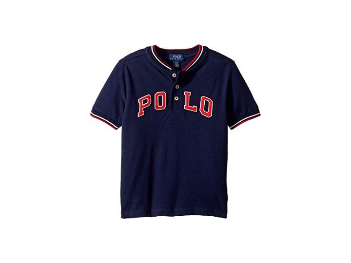 Polo Ralph Lauren Kids Cotton Mesh Henley Shirt (little Kids/big Kids) (french Navy) Boy's Clothing