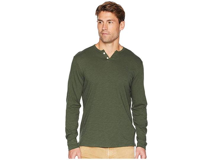 Joe's Jeans Wintz Long Sleeve Slub Henley (olive) Men's Clothing