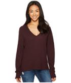 Project Social T Raine Textured Long Sleeve (blackberry) Women's Clothing
