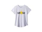 The Original Retro Brand Kids Sun-day Slub Rolled Short Sleeve Tee (big Kids) (white) Girl's T Shirt