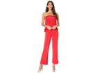 Bebe Logo Strapless Romper (red) Women's Jumpsuit & Rompers One Piece