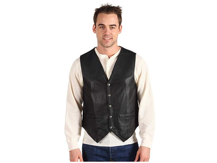 Scully Leather Vest (black) Men's Jacket