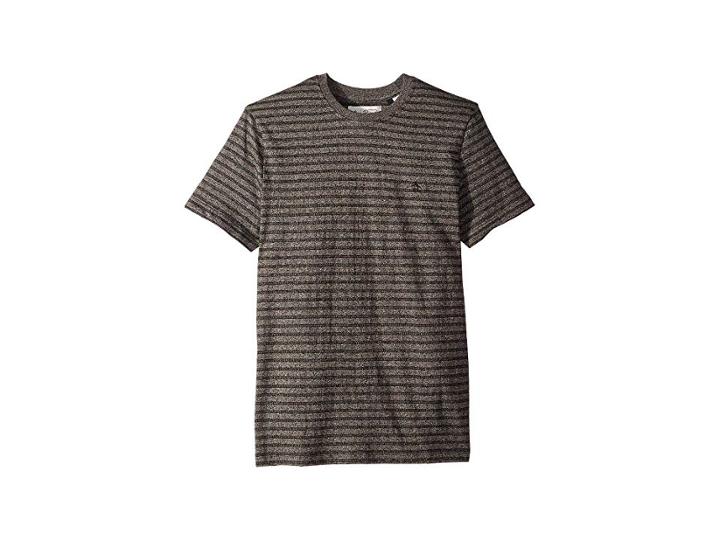 Original Penguin Short Sleeve All Over Jacquard Jasper Stripe T-shirt (true Black) Men's T Shirt