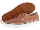 Vans Authentic ((brushed Twill) Leather Brown) Skate Shoes