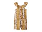 Roxy Kids Heart And Mind Romper (big Kids) (buff Yellow Girl Vertical Flowers) Girl's Jumpsuit & Rompers One Piece