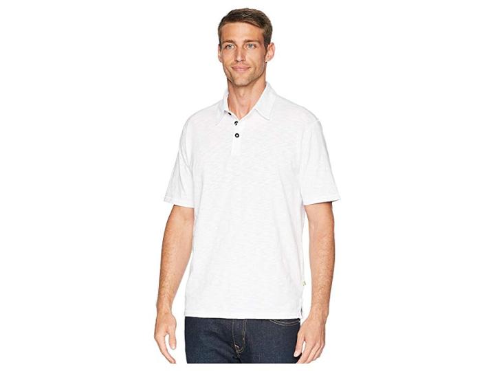 True Grit Trubador Combed Slub Polo (white/heather Yoke) Men's Short Sleeve Pullover