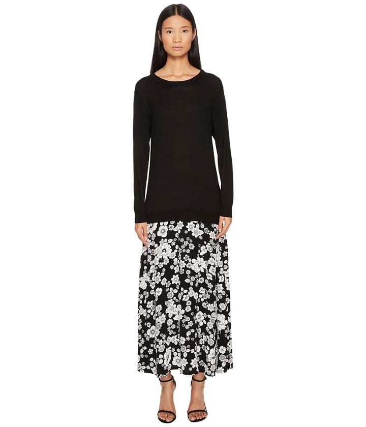 Boutique Moschino Sweater Trompe L'eoil Maxi (black/white) Women's Dress