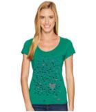 Life Is Good Tiny Fish Smooth Tee (jungle Green) Women's T Shirt