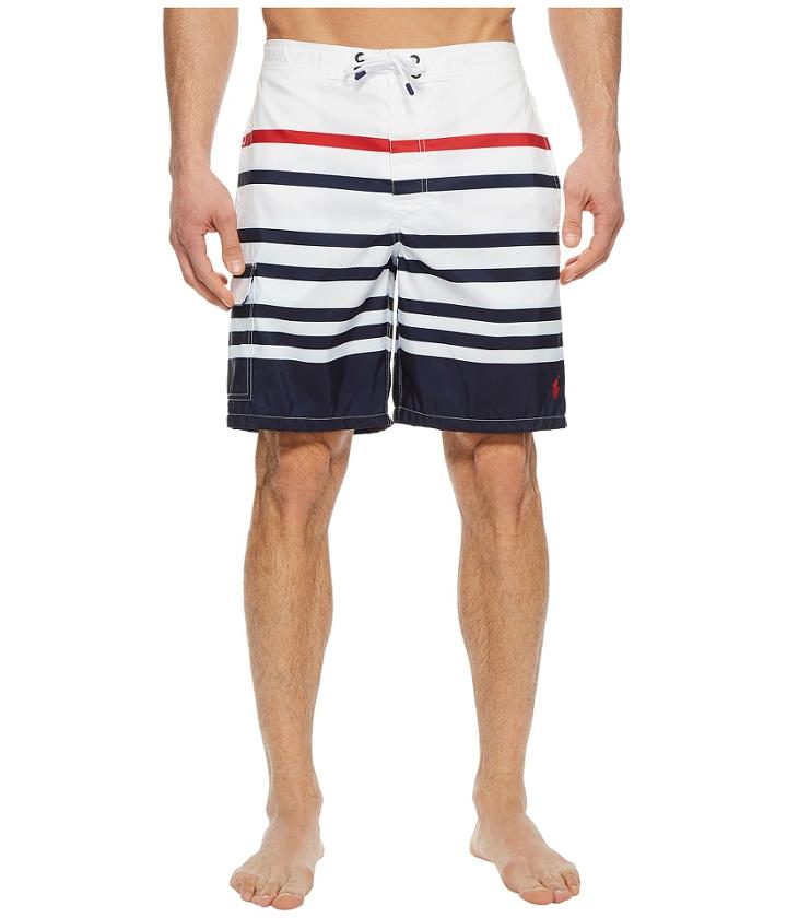 Polo Ralph Lauren Kailua Trunk (white Nautical Stripe) Men's Swimwear