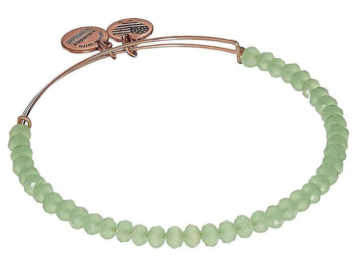 Alex And Ani Green Beaded Bracelet (silver) Bracelet