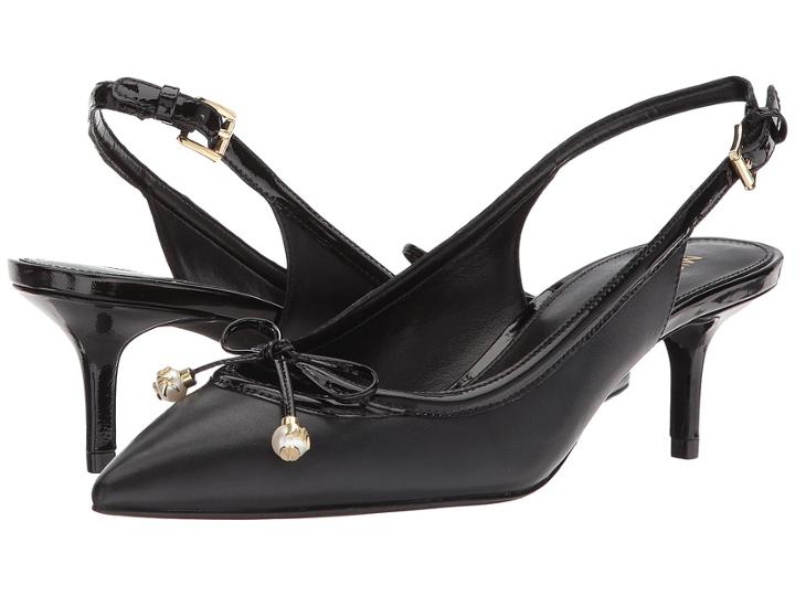 Michael Michael Kors Gia Sling (black Smooth Calf/patent) High Heels
