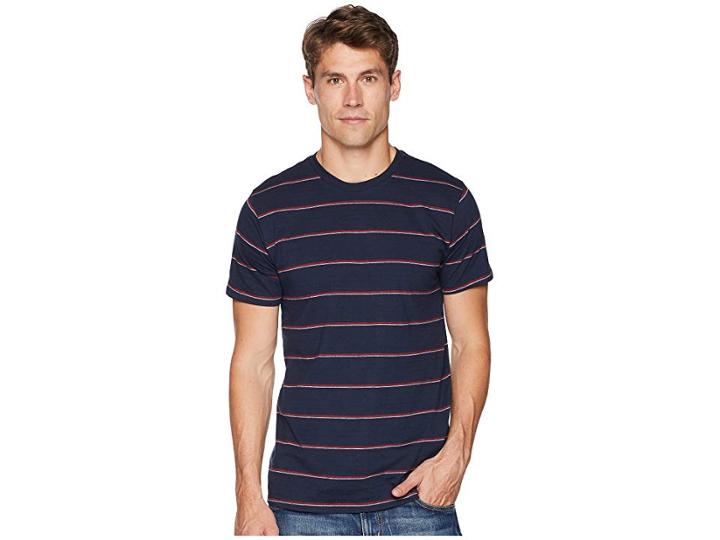 Billabong Die Cut Stripe Short Sleeve Crew (indigo) Men's Short Sleeve Pullover