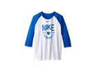 Nike Kids Dry Legend 3/4 Sleeve Training Tee (little Kids/big Kids) (white/game Royal) Boy's T Shirt