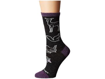 Darn Tough Vermont Woodland Creatures Crew Light Socks (charcoal) Women's Crew Cut Socks Shoes