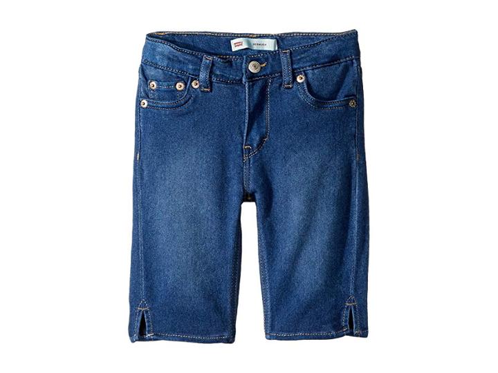 Levi's(r) Kids 710tm Super Skinny Fit Soft And Silky Bermuda Shorts (little Kids) (medium Indigo) Girl's Shorts