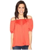Catherine Catherine Malandrino Off Shoulder Top (tangy Apricot) Women's Clothing