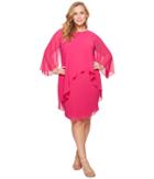 Lauren Ralph Lauren Plus Size Apollonia Georgette Dress (tropic Pink) Women's Dress