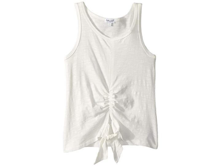 Splendid Littles Tie Front Tank Top (big Kids) (off-white) Girl's Sleeveless
