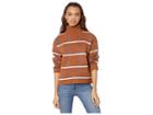 J.o.a. Tattersall Plaid Sweater (rust/cobalt) Women's Sweater