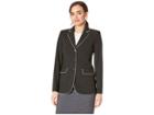 Calvin Klein Woven Button Front Jacket (black/cream) Women's Jacket